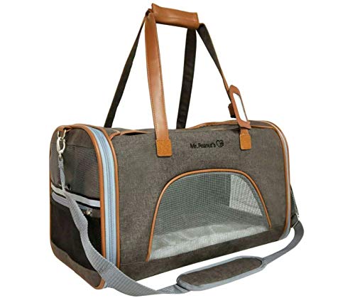 Mr. Peanut's Expandable Airline Approved Soft Sided Pet Carrier, Low Profile Gold Series Tote, Premium Brand Self Locking Zippers, Plush Faux Fleece Bedding with a Sturdy Plywood Base - Thumbnail 5