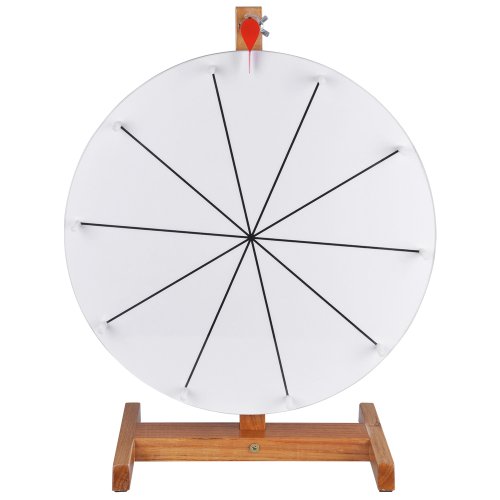 Dry Erase Spinning Prize Wheel for Tabletop Wood Frame Multiple Sizes