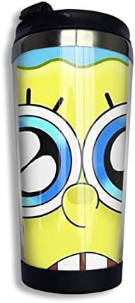 DUSDHJ Spongebob Squarepants Insulated Stainless Steel Travel Mug Vacuum Insulated Tumbler with Cover,13.5 Oz