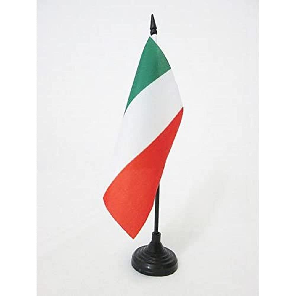 AZ FLAG Italy Cisalpine Republic Table Flag 5'' x 5'' - Former Italian Office Decoration 100% Polyester 15 x 15 cm - Mini Desk Flag with Pole and Black Plastic Base