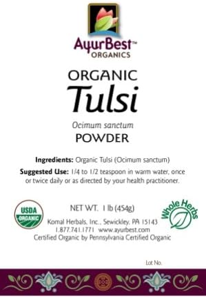 AyurBest Organics Tulsi, 1 Lb, USDA Organic, Kosher, Holy Basil (8 oz)