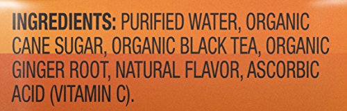Teas' Tea Organic Lightly Sweet Peach Ginger Black Tea 16.9 Ounce (Pack of 12) Organic Cane Sugar Sweetened No Artificial Sweeteners Antioxidant Rich High in Vitamin C