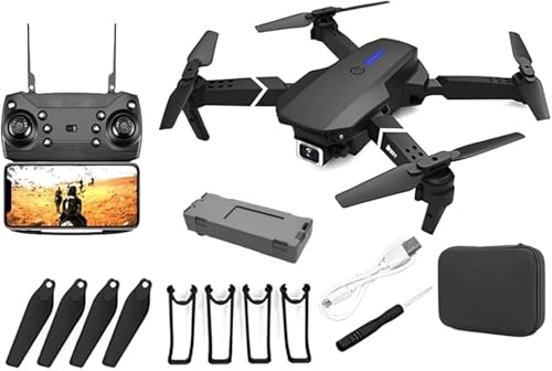 GSV Essentials RC D-r-o-n-e Set For Adults And Kids, GPS Drone, Battery Operated, 4k Video Drone, Flashing Light, Portable, 120 Degree Shooting Range, Hand-Eye Coordination, Critical Thinking