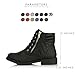 DailyShoes Women's Ankle Boots Combat Bootie Low Heel Lace Up Zippered Pocket Lovely Soft Flat Indoor Memory Foam Footwear Shoes Exclusive Credit Card Susan-01 Black Pu 9