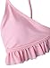 TeeDoc Womens Ruffles Cute Bikini Set Pink Grey Two Piece Bathing Suit (M US2-4, Pink)