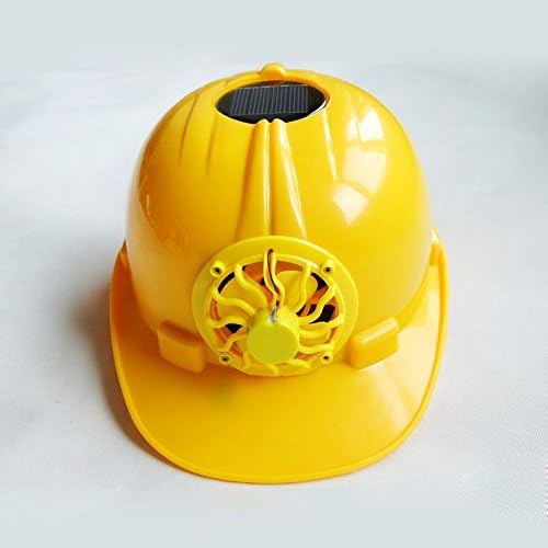 Homeinn Construction Safety Helmets with Solar Powered Mini Fan Cooling Cool Firemen Sanitation Workers Working Under the Sun (Yellow)