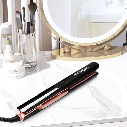 UNOISETION Flat Iron Hair Straighteners for Women with Negative Ion Hair Care, Advance 3D Floating Plates with Vibration, 15S Fast Heating, Up to 260°C, Hair Straighteners and Curlers in One