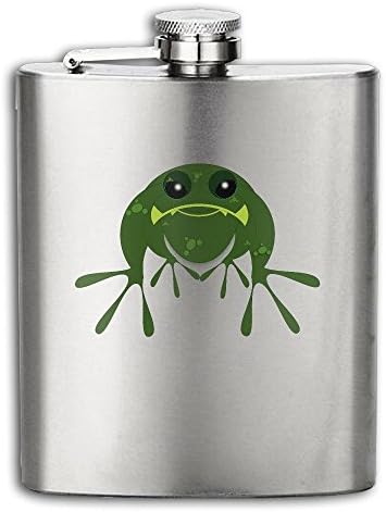 JNJ Team Green Frog Portable 304 Stainless Steel Hip Flask Leak Proof Liquor Pocket Flagon 7OZ Bottle Alcohol