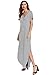 Verdusa Women's Casual V Neck Side Split Beach Long Maxi Dress Navy&White S