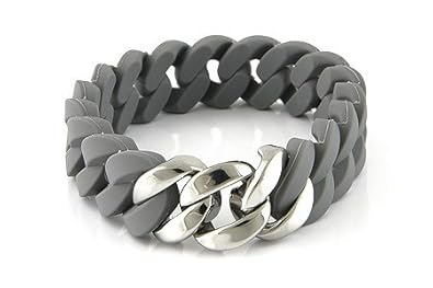 10001428 Lizas Armband Silikon Edelstahl silber grau