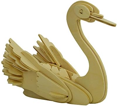3D Wooden Animal Puzzle-Brain Teaser Puzzles Kid's Wooden Building Wood Craft Kits, Educational Toys DIY 3D Swan Wood Assembly Puzzles