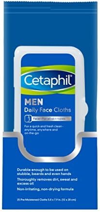 Cetaphil Men Daily Face Cloths, 25 Count - Buy Packs and SAVE (Pack of 4)