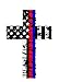 Thin Red and Blue Line Crosses