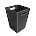 KINGFOM Classic Pu Leather Trash Can Wastebasket, Garbage Container Bin with Handles for Bathrooms, Powder Rooms, Kitchens, Home, Office and and High Class Hotel Square Black
