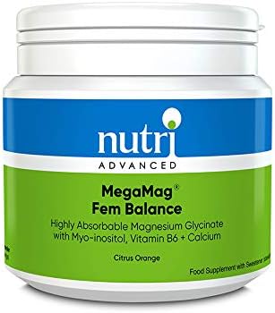 Metagenics MegaMag Fem Balance Magnesium Glycinate Powder, with Vitamin B6, Calcium and Vitamin C