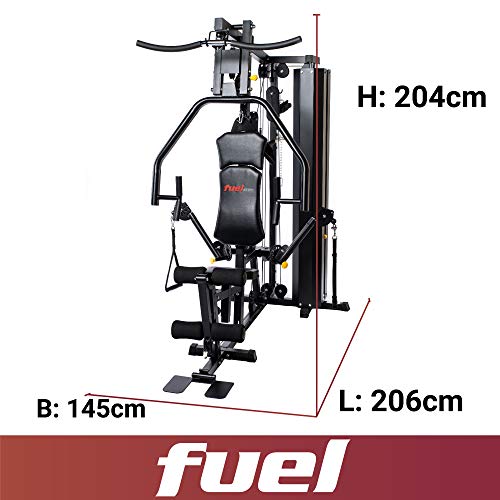 Fuel-Fitness-Kraftstation-KS300-fuer-Zuhause-Multistation-fuer-Ganzkoerper-Krafttraining-Homegym-mit-Seilzug-Latzug-Brustpresse-unzaehlige-Trainingsvariationen-68kg-Gewichtsblock-inkl-Zubehoer