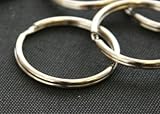 LORJE 100pcs 25MM Split Key Chain Ring Connector Keychain with Nickel Plated