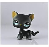 Littlest Pet Shop toys LPS Collector Toy LPS Collectible Replacement Figure Loose rare Standing cat mask Short Hair for kids gift - (Grey/White)1pc