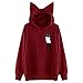 Keliay Bargain Womens Cat Print Long Sleeve Hoodie Sweatshirt Hooded Pullover Tops Blousethumb 4