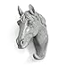 HERNGEE Horse Head Single Wall Hook/Hanger Animal Shaped Coat Hat Hook Heavy Duty, Rustic, Decorative Gift (Grey)