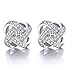 Zhiwen Womens 925 Sterling Silver Swarovski Crystal Eternal Heart Ear Stud Diamond Windmill Shape Earrings
