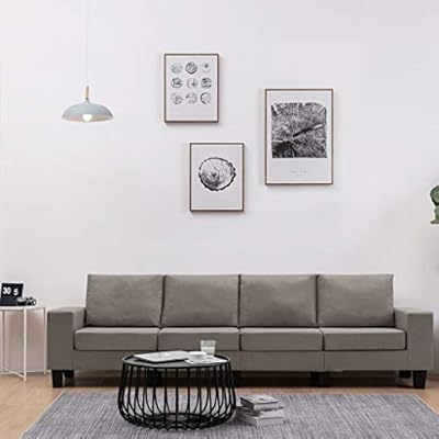 Vidaxl Sofa 4 Sitzer Loungesofa Polstersofa Stoffsofa Sitzmobel Polstermobel Designsofa Couch Taupe Stoff 254x70x75cm Kunststoffbeine Amazon De Kuche Haushalt