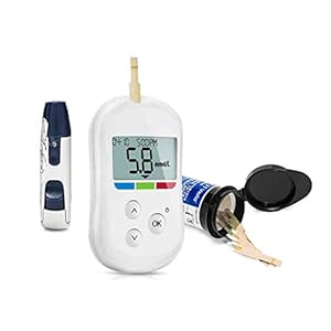 DZWJ Diabetes Blood Sugar Kit, Glucose Meter Home-Use Bluetooth Diabetes Care Easy To Observe Blood Glucose Range Color Bar mmol/L
