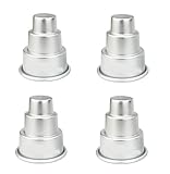 Astra shop Set of 4 Mini 3-Tier Cupcake Pudding Chocolate Cake Mold Baking Pan Party Food Mould, Medium
