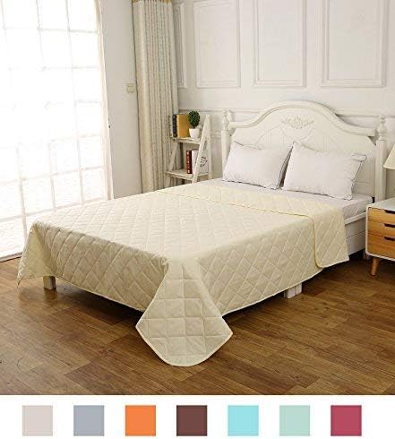 CottonTex Super Soft Bedspread Ivory,Full/Queen Size 86x86 Inches Diamond Pattern Lightweight Hypoallergenic Microfiber Bed Coverlet Quilt