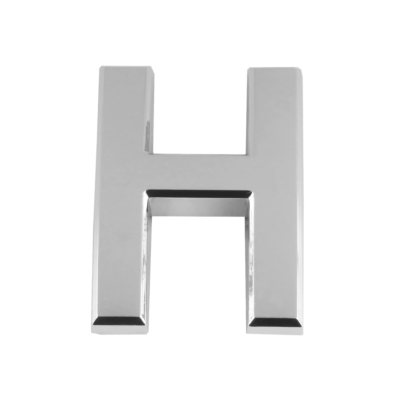 Larcele 1.96inch/5cm Self-Stick Modern House Number ABS Address Numbers Silver Mailbox Number 3 Pieces MPH-04(Letter H)