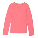 French Toast Big Girls' Long Sleeve Crew Neck Shirt, Electric Pink, 10/12