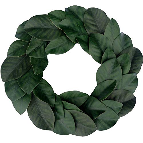 idyllic Flora Wreath, Artificial Magnolia Leaf Grapevine Wreath, 18 Inches for Wedding Wall Decoration - Thumbnail 3