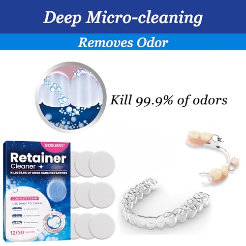 Yoerxing Denture Cleaning Tablets, Retainer Cleaner, Complete Clean for Dental Appliances, Clean, Effective Dental Cleaning for Teeth and Retainers