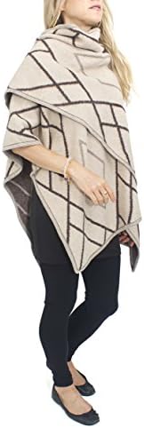 Jessica McClintock Diamond Cape Ruana Wrap Shawl Pashmina Poncho (Camel)