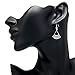 925 Sterling Silver Bali Inspired Filigree Black Onyx Gemstone Triangle Fan Dangle Earrings