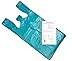 Teal 10x6x21 Medium Plastic T-Shirt Bags (100 Pack) with Crafting Insert - Reusable Retail Shopping Bags