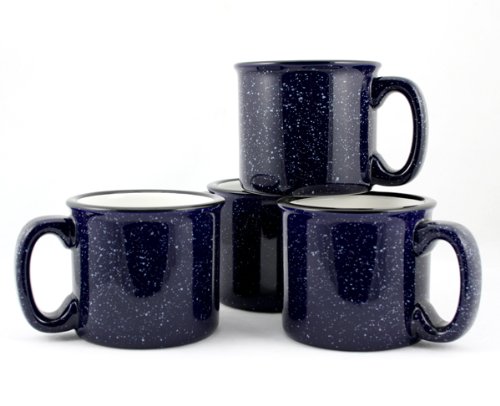 Marble Creek Ceramic Mug, 15oz - Set of 4 (Cobalt Blue)