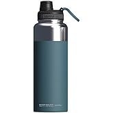 Asobu Mighty Flask TMF5 – Insulated Stainless Steel Bottle with Handle & Spout – Blue – 40oz