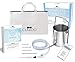 Stainless Steel Enema Cleaning Bucket Kit. 2 Quart, System for Woman, Men and Kids, Coffee, Water Colon Cleanstream Detox Enemas Pack. Includes 5 Tips, Non-Return Safety Valve and Storage Bag