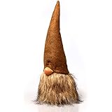 Handmade Swedish Tomte,Santa - Gnome Figurines Plush-Christmas Gift Birthday Gift - Home Ornaments Christmas Decoration Table Decor - 12 Inches Yellow