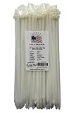 Heavy Duty Cable Ties, Premium Zip Ties for Cable Management - 120 LB Tensile Strength Nylon (12 Inch 100 Pack, White)