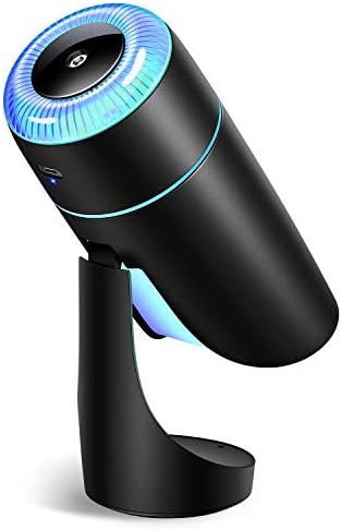 Joyhouse 加湿器 卓上 USB充電式 (UVライト除菌&上下90°調整) アロマ 加湿器 超音波式 除菌 次亜塩素酸水対応 車載加湿器 超静音 大容量 380ML 約12時間加湿 RGBライト 七色ライト 1000mAhバッテリー内蔵 空焚き防止 オフィス 子供部屋 花粉対策 乾燥防止