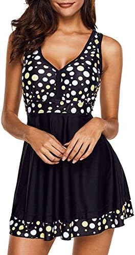 Forlisea Womens Plus Size Halter Swimdress Tankini Swimwear Swimsuit 2 Pieces