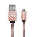 Micro USB Cable, JOYONE 3-Pack 3.3ft/1m High Speed Flat Nylon Braided Charging/Sync Data Durable USB Cable for Android, Samsung, Nokia, HTC and More, 3 Colors (Pink, Gray, Green)