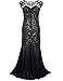 PrettyGuide Women 's 1920s Black Sequin Gatsby Maxi Long Evening Prom Dress