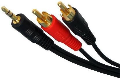 World of Data 2m AudioPro 3.5mm Audio Jack to Twin RCA Cable 2m - 24k Gold Plated - Bi-Directional - Audio - Stereo - Male to Male - 2m