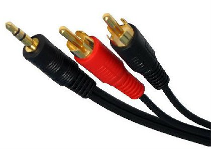 World of Data 10m AudioPro 3.5mm Audio Jack to Twin RCA Cable 10m - 24k Gold Plated - Bi-Directional - Audio - Stereo - Male to Male - 10m