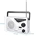 VEILOND AM FM Portable Radio Player, Best Reception and Longest Lasting, AC Powered or Battery Operated Vintage AM FM Compact Transistor Radio (Sliver)