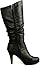 TOP Moda Womens Page-22 Knee High Round Toe Buckle Slouched Low Heel Boots