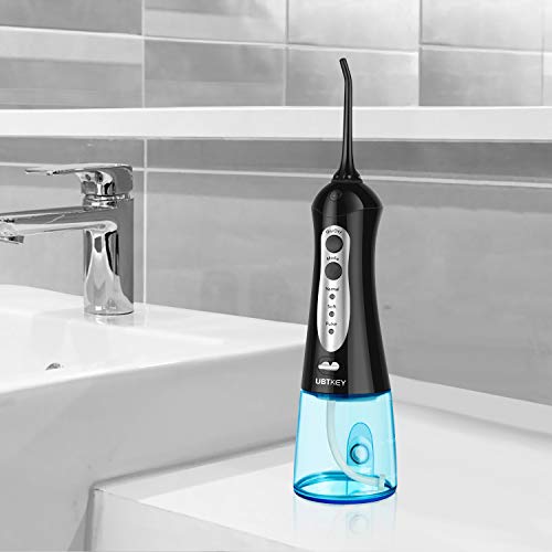 UBTKEY Water Flossers Professional Cordless Dental Oral Irrigator Electric Teeth Cleaner Portable Nozzle Flossers 220V 4 Jet Tips for Teeth Home Travel IPX7 200ML Reservoir FDA - Thumbnail 7